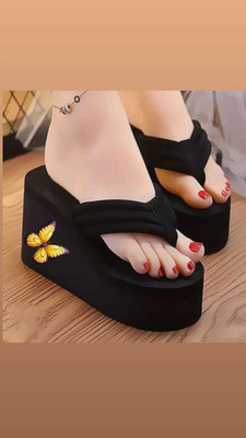 FEBSTEP Women Flip Flops(Black , 7)