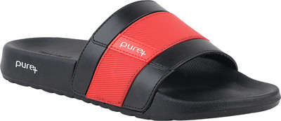 WELCOME Men Lightweight with Arch Support Durable Anti-Skid & Stylish Dailywear| Slides(Black , 8)