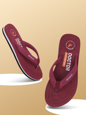 ORTHORAISE Women Doctor Soft Women's Orthopaedic Slippers for Pain Relief & Swelling Slippers(Maroon , 6)