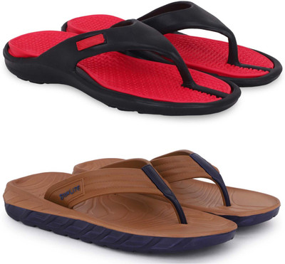 KAPYANSH Men Slippers(Red, Brown, Black , 8)