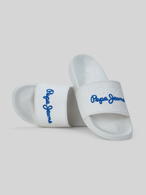 Pepe Jeans Men Slides(White , 8)
