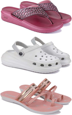 WINGSCRAFT Women Flip Flops(Pink , 6)