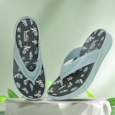 ENA Women ENA Women's Soft Floral Print ComfortableSlippers Anti SlipHome & Outdoor Use Slippers(Green , 8)