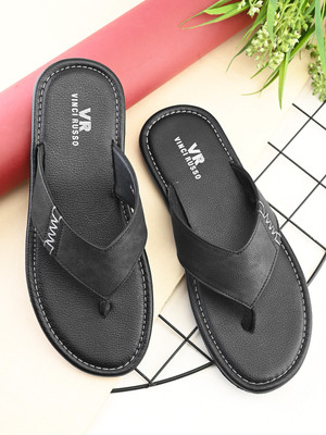 VINCI RUSSO Men Slippers(Black , 11)