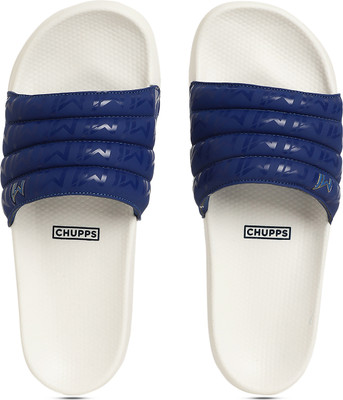 Chupps Men Mi Official Sliders White/Royal Blue Men's Comfortable Slides & Flip Flop Slides(White , 6)