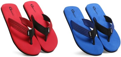 G Best Men Flip Flops(Red, Blue , 6)