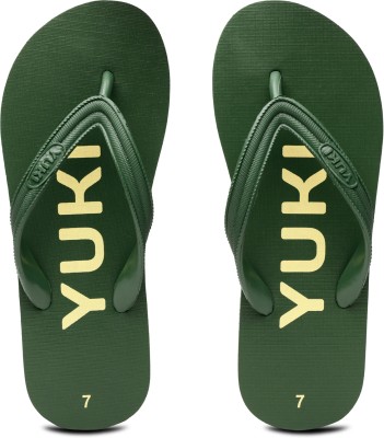 YUKI Men Unisex Slippers | Hawai Chappal comfortable & Ultra-Light Non-Slip Thong Flip Flops(Green , 9)