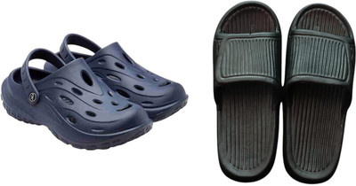 BLIBBERS Men Slides(Navy, Black , 9)
