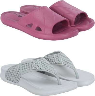 BIRDE Women Slippers(Pink, Grey 8)