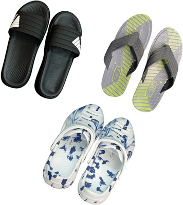 BLIBBERS Men Slippers(Black, Grey, Multicolor , 6)