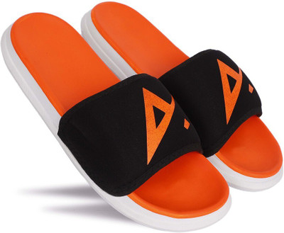 aadi Men Men's Orange Synthetic Leather Daily Casual Sliders Slides(Orange , 9)