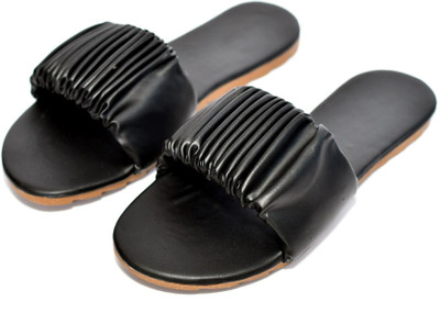 Kunjart Women Slides(Black , 9)