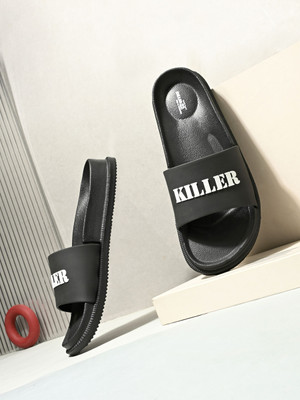 KILLER Men Doctor Soft|Orthopedic|Comfort|Lightweight|Durable|Diabetic|Non Slip Slipper Slides(Black , 6)