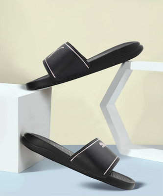 PUMA Women Marine 393452 Women Slide| Stylish | Comfy | Super soft | Ultra-Light | Slipper| Slides(Black, Pink , 8)