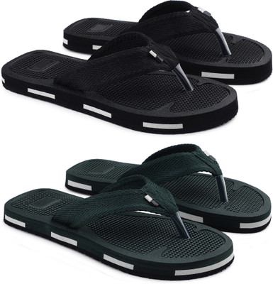 Vokline Men Slippers(Black , 9)