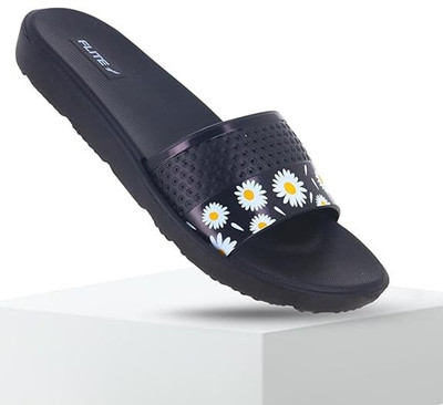 FLITE Women Slippers(Black , 5)