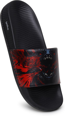 yoho Men Slides(Black , 10)