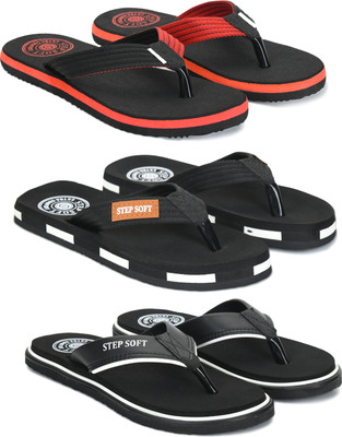 Stepsoft Men Slippers(Red, Black, Black , 6)