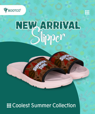 Bootco Women Slides(Brown, Pink , 6)