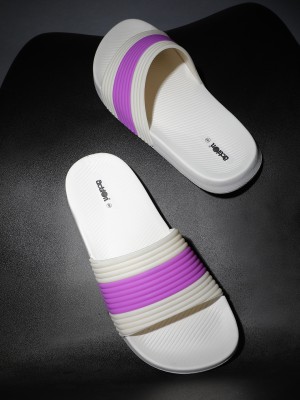 action Women Slides(White, Purple , 8)