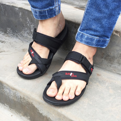 Action Plus Men Men APTM-07 Flip Flops(Black , 7)
