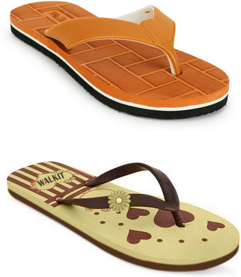 walkit Women Flip Flops(Multicolor , 6)