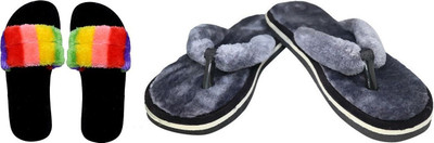 rexizone Women Slides(Multicolor, Grey , 7)