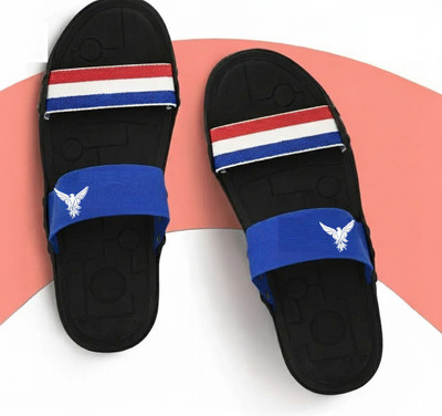 AUCKLAND Men Slides(Blue, Black , 10)