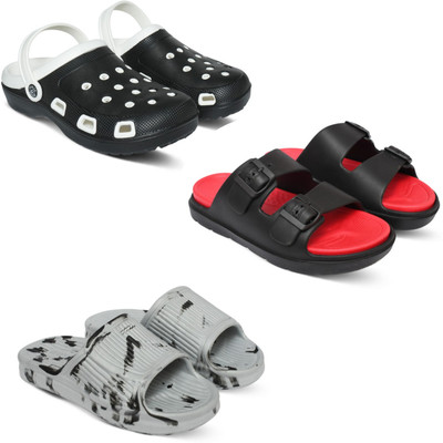 Acorn Men Slides(Black, Red, White , 10)