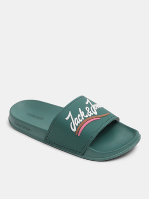JACK & JONES Men Slides(Green , 8)