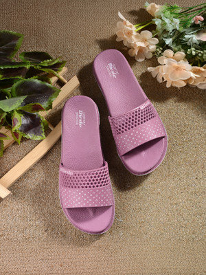Birde Women Comfortable Lightweight Regular Wear Slides Slides(Pink , 6)