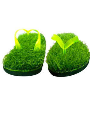 A S UNIQUE COLLECTION Men Flip Flops(Green , 9)