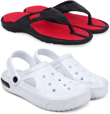 Kapani Fashion Men Slippers(Red, White , 8)