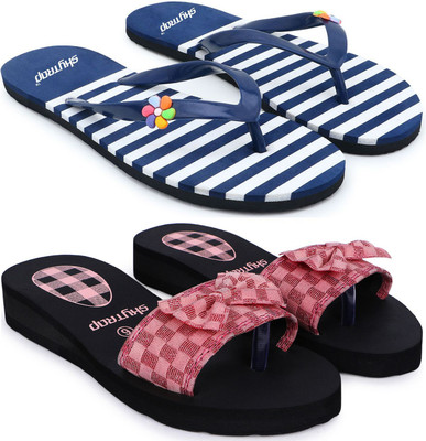 Skytrap Women Slippers(Multicolor , 8)