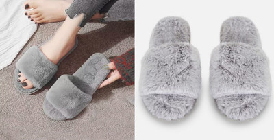 rexizone Women Slides(Grey, Grey , 7)