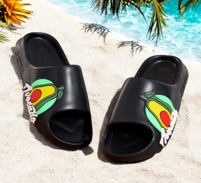 KAPYANSH Men Slides(Black , 9)