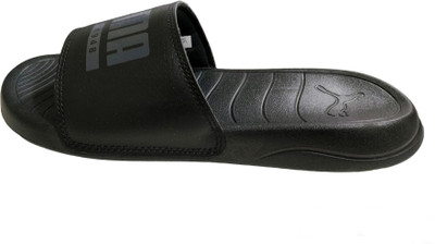 PUMA Men Slides(Black, Grey , 9)