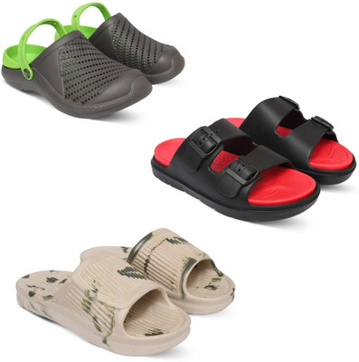 Acorn Men Slides(Green, Red, Beige , 10)