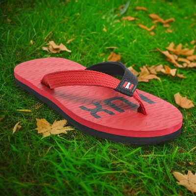 Hilux Men Flip Flops(Red , 8)