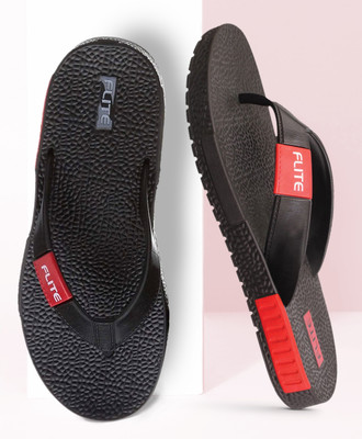 FLITE Men Flip Flops(Black , 7)