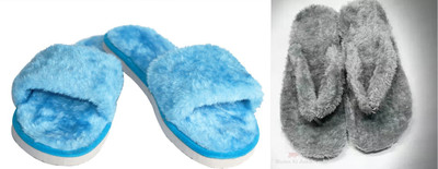 rexizone Women Flip Flops(Grey, Blue , 6)