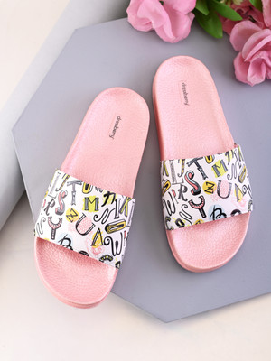 Dressberry Women Slides(Pink , 8)