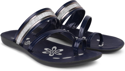 Pennen Women Flip Flops(Blue , 8)