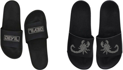 nvisan Men Slides(Grey, Black , 6)