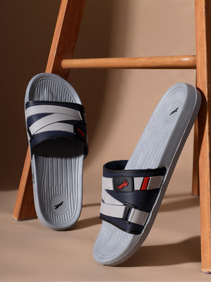 FLITE Men Slides(Grey, Blue , 8)