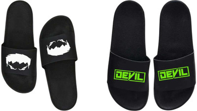 nvisan Men Slides(Green, White , 10)