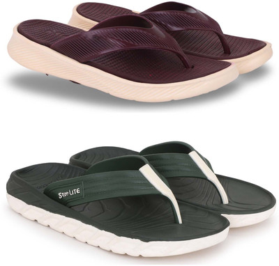 KAPYANSH Men Slippers(Maroon, Green , 9)