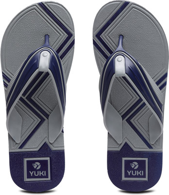 YUKI Men Unisex Slippers | Hawai Chappal comfortable & Ultra-Light Non-Slip Thong Flip Flops(Grey , 6)