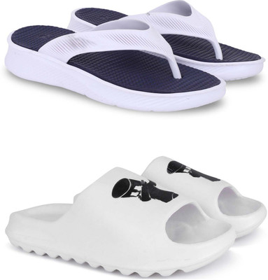 Kapani Fashion Men Slippers(Blue, White , 10)