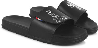 AMDRO Men Slides(Black , 8)